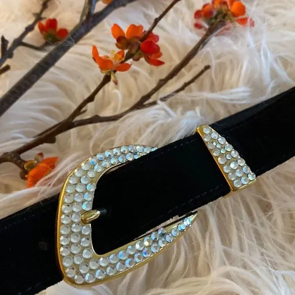 💞CACHE St.Maarten💞velvet/crystal belt